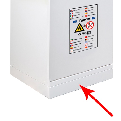 [049045] Zócalo metálico para armario de seguridad - Dim.: 1100x500x80h mm - Gris ral 7035