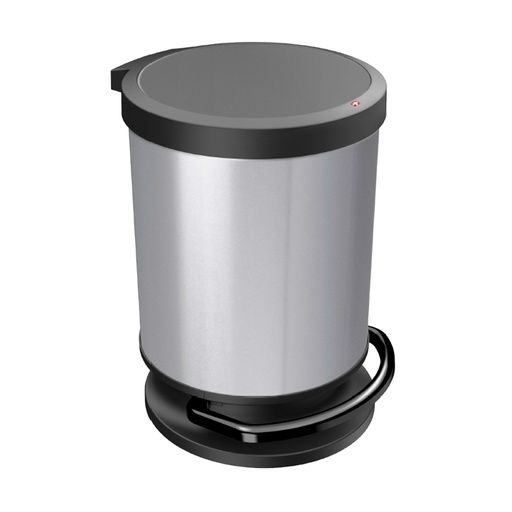 [049094] Papelera de plástico con tapa de apertura mediante pedal y 20 lts. - Dim.: 357x302x432h mm - Gris metalizado