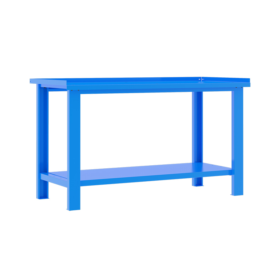 [049315] Banco de trabajo desmontable con encimera de acero sin reborde - Dim.: 1500x700x890h mm - Azul ral 5015