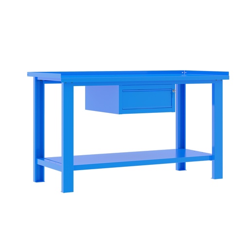 [049319] Banco de trabajo desmontable con encimera de acero sin reborde - Dim.: 1500x700x890h mm - Azul ral 5015