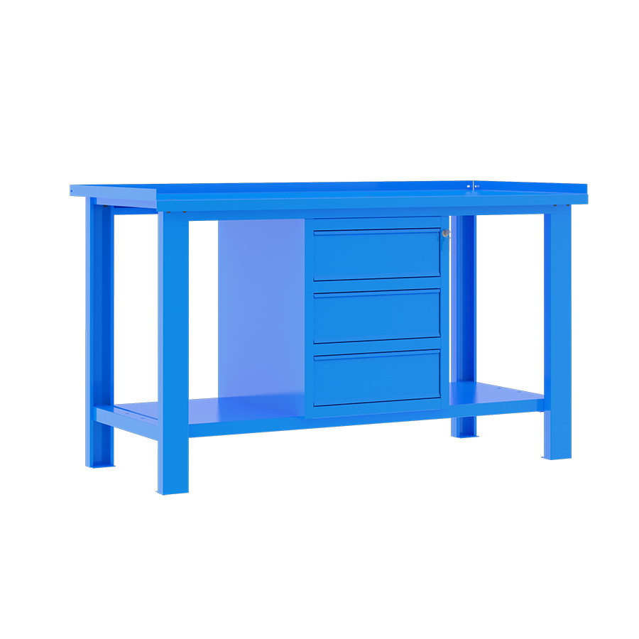 [049321] Banco de trabajo desmontable con encimera de acero sin reborde - Dim.: 1500x700x890h mm - Azul ral 5015