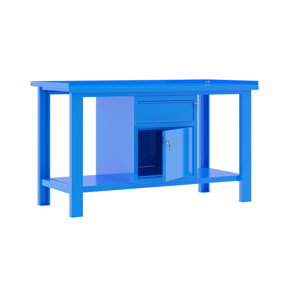 [049323] Banco de trabajo desmontable con encimera de acero sin reborde - Dim.: 1500x700x890h mm - Azul ral 5015
