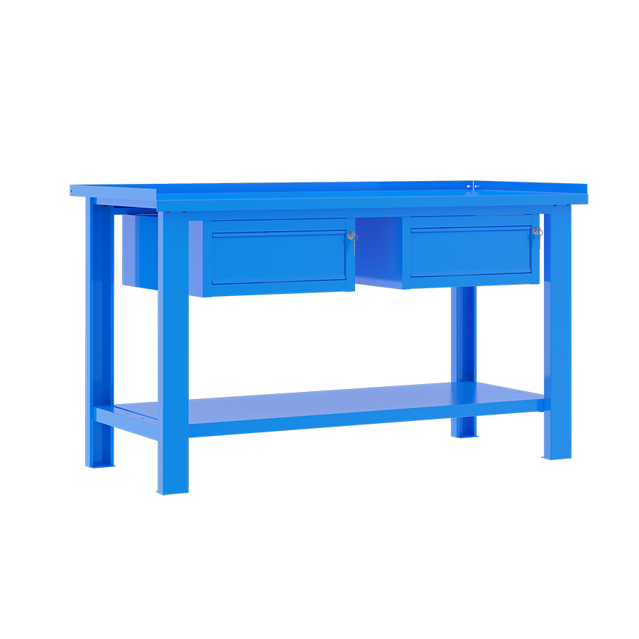 [049325] Banco de trabajo desmontable con encimera de acero sin reborde - Dim.: 1500x700x890h mm - Azul ral 5015