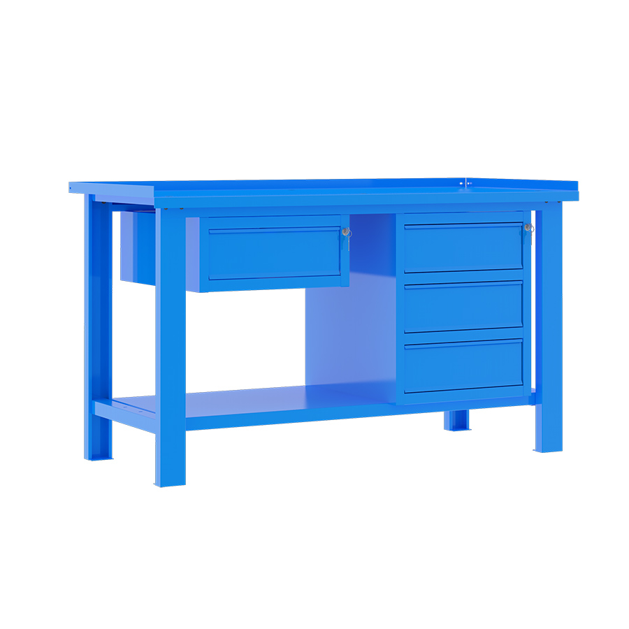 [049327] Banco de trabajo desmontable con encimera de acero - Dim.: 1500x700x890h mm - Azul ral 5015