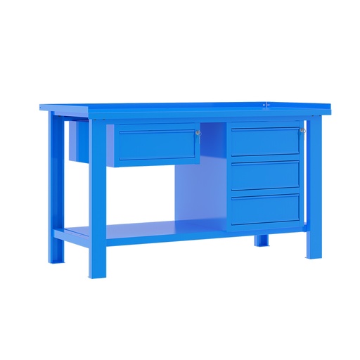 [049327] Banco de trabajo desmontable con encimera de acero sin reborde - Dim.: 1500x700x890h mm - Azul ral 5015