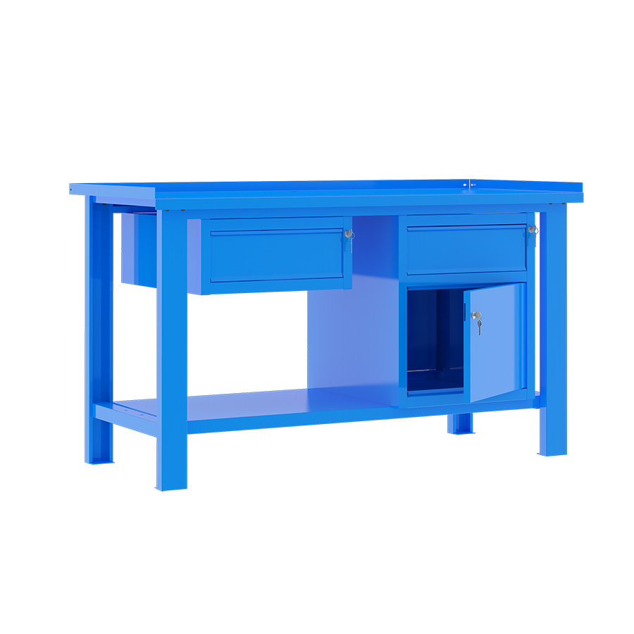 [049329] Banco de trabajo desmontable con encimera de acero - Dim.: 1500x700x890h mm - Azul ral 5015