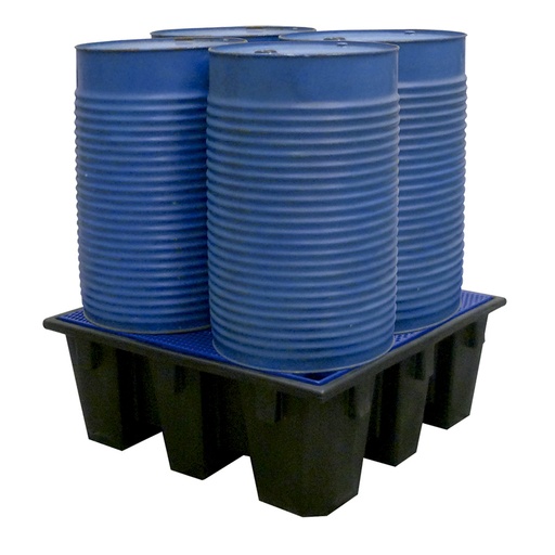 [049341] Cubeto de retención de plástico con rejilla plástica - Cap.: 450 lts. - Dim.: 1300x1300x485h mm - Negro