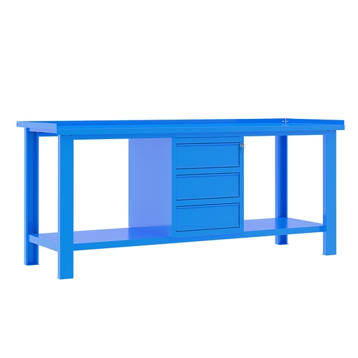 [049350] Banco de trabajo desmontable con encimera de acero - Dim.: 2000x700x890h mm - Azul ral 5015