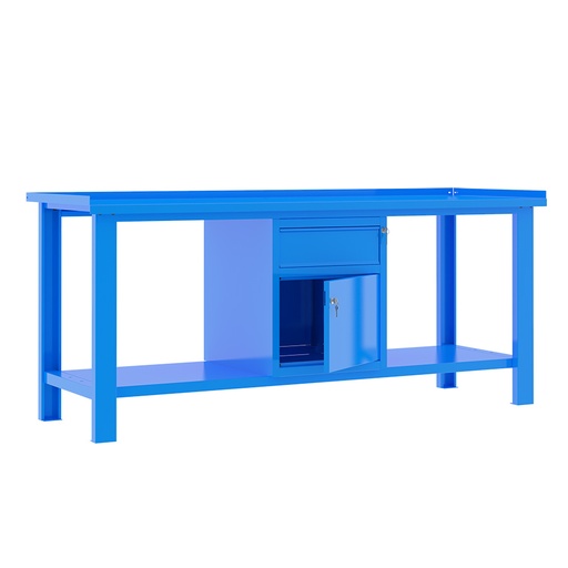 [049352] Banco de trabajo desmontable con encimera de acero - Dim.: 2000x700x890h mm - Azul ral 5015