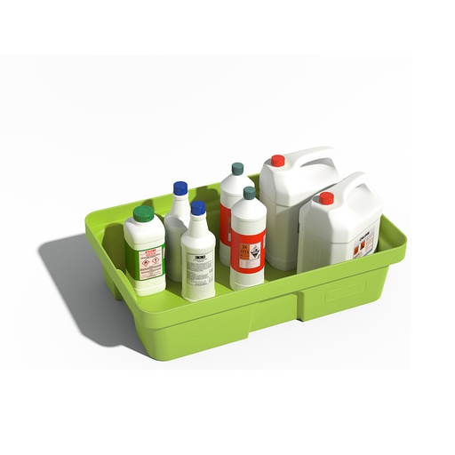 [049386] Cubeta colectora plástica de 30 lts. de capacidad para recipientes pequeños - Dim.: 640x410x165h mm - Verde