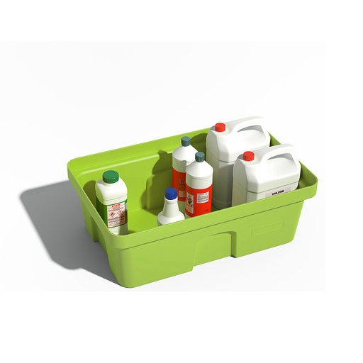 [049389] Cubeta colectora plástica de 40 lts. de capacidad para recipientes pequeños - Dim.: 640x410x220h mm - Verde