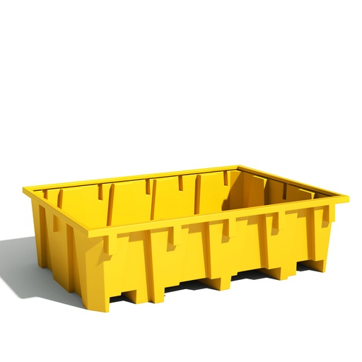 [049453] Cubeto de retención de polietileno para estantería de paletización - Cap.: 1050 lts - Dim.: 2180x1300x575h mm - Amarillo