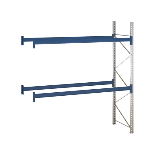 [049465] Estantería de paletización adicional con 2 niveles de carga de 2500 kg cada uno - Dim.: 2290x1100x3000h mm - Galvanizado y azul ral 5010