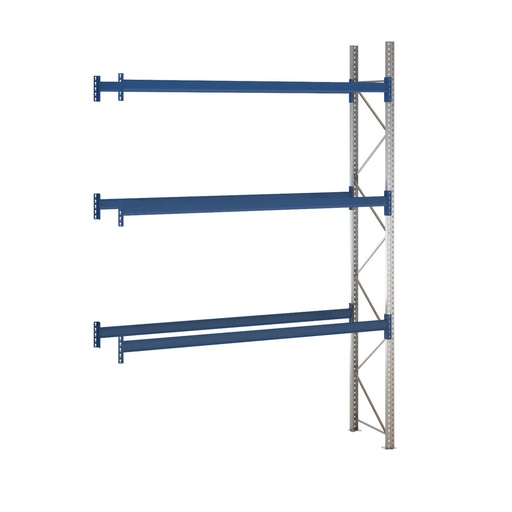 [049469] Estantería de paletización adicional con 3 niveles de carga de 2500 kg cada uno - Dim.: 2400x800x4000h mm - Galvanizado y azul ral 5010