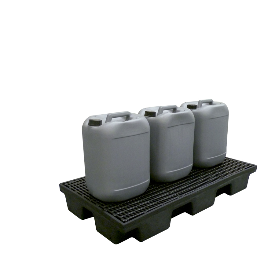 [049505] Cubeta colectora plástica de 80 lts. de capacidad para botellas y garrafas con rejilla - Dim.: 1220x660x150h mm - Negro