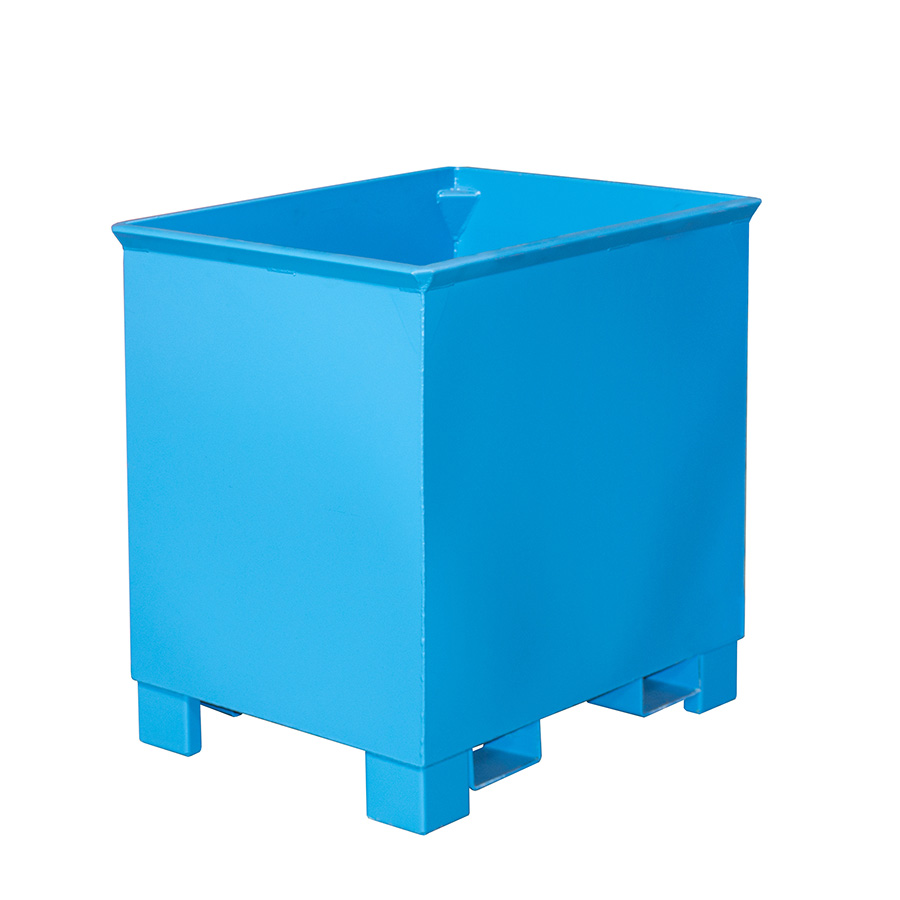 [049544] Contenedor metálico apilable de paredes lisas y 0,3 m3 de capacidad - Dim.: 620x840x800h mm - Azul ral 5012