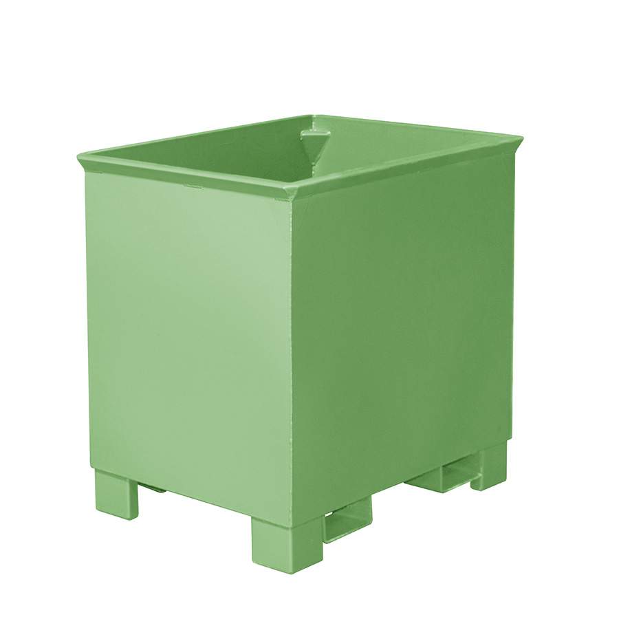 [049545] Contenedor metálico apilable de paredes lisas y 0,3 m3 de capacidad - Dim.: 620x840x800h mm - Verde ral 6011