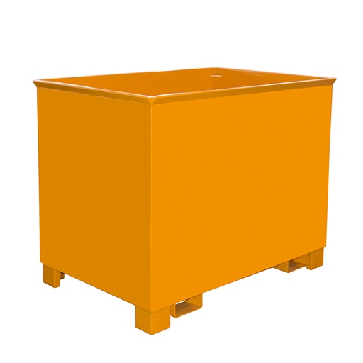 [049548] Contenedor metálico apilable de paredes lisas y 0,8 m3 de capacidad - Dim.: 840x1240x975h mm - Naranja ral 2000