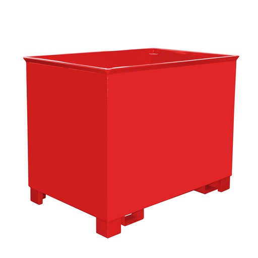 [049549] Contenedor metálico apilable de paredes lisas y 0,8 m3 de capacidad - Dim.: 840x1240x975h mm - Rojo ral 3000
