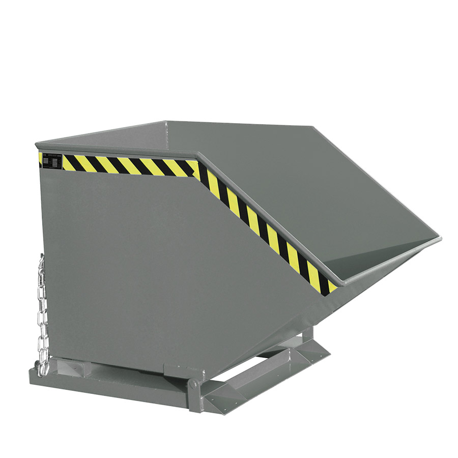 [049640] Contenedor basculante manual con guías para carretilla - Capacidad 0,8 m³ - Dim.: 1420x910x980h mm - gris ral 7005