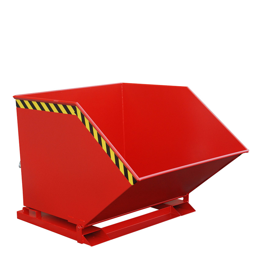[049641] Contenedor basculante manual con guías para carretilla - Capacidad 1,0 m³ - Dim.: 1420x1100x980h mm - rojo ral 3000