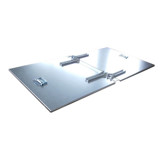 [049660] Tapa de dos hojas abatibles para contenedor metálico de 250 lts. - acero galvanizado