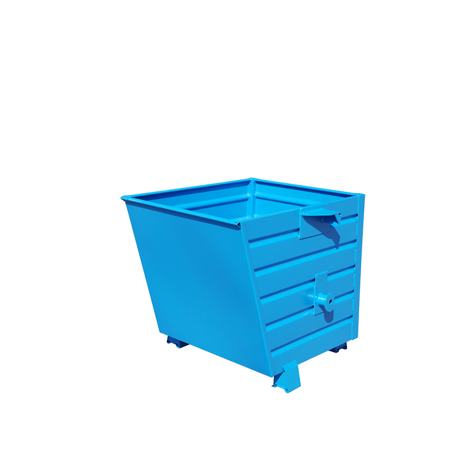 [049667] Contenedor metálico apilable y basculante mediante implante - Cap. 0,5 m³ - Dim.: 1000x800x900 mm - Azul ral 5012