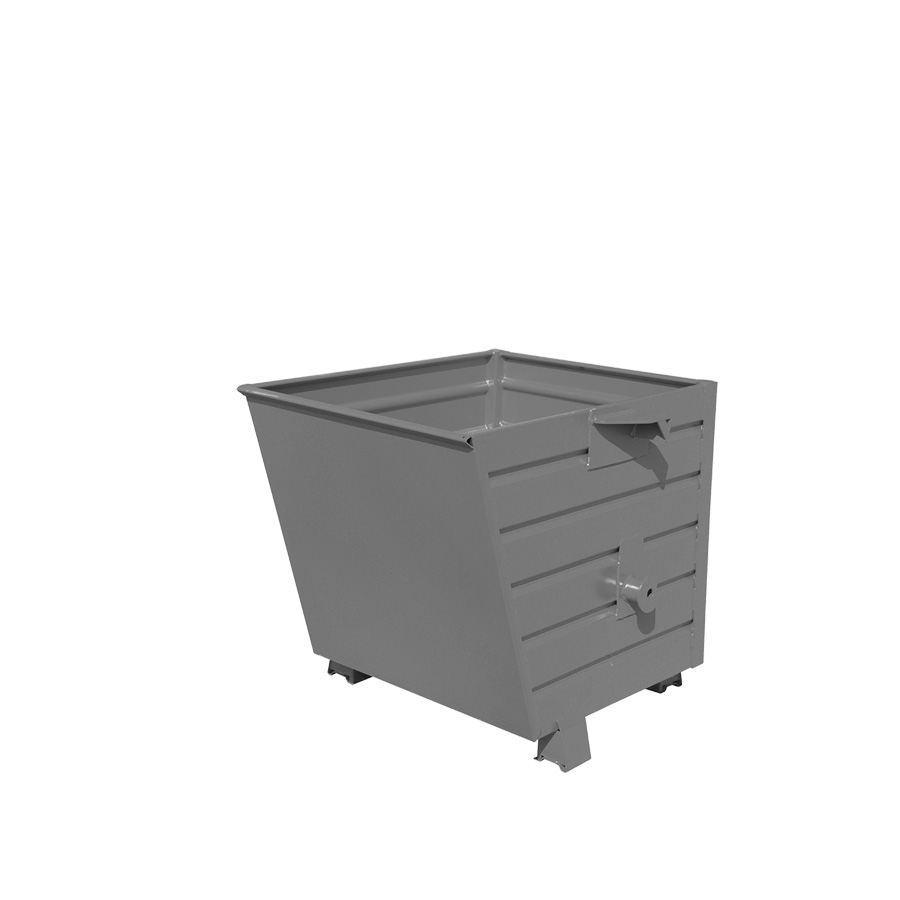 [049669] Contenedor metálico apilable y basculante mediante implante - Cap. 0,5 m³ - Dim.: 1000x800x900 mm - Gris ral 7005