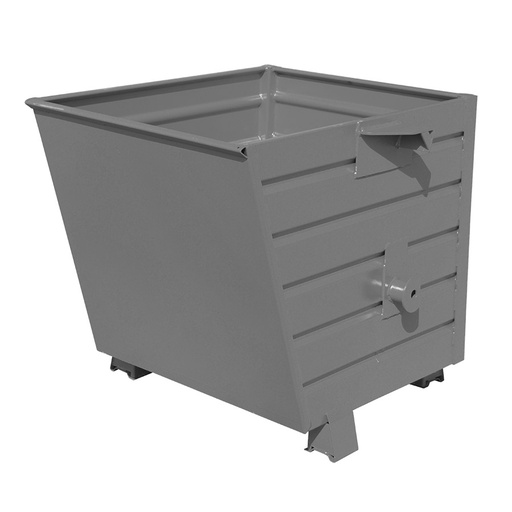 [049669] Contenedor metálico apilable y basculante mediante implante - Cap. 0,5 m³ - Dim.: 1000x800x900 mm - Gris ral 7005