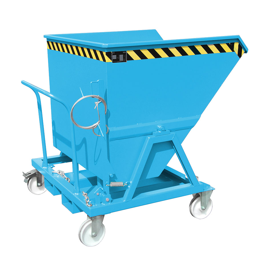 [049789] Contenedor móvil autobasculante eco - Capacidad 0,7 m³ - Dim.: 1340x1200x1275h mm - azul ral 5012