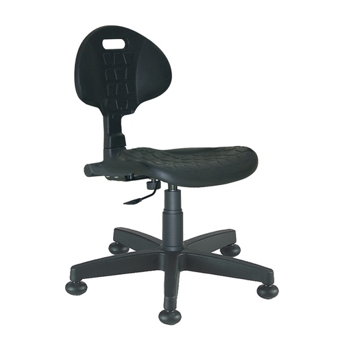 [049812] Silla para taller de poliuretano regulable en altura y con pies - Altura asiento.: 430 / 580h mm - Poliuretano negro