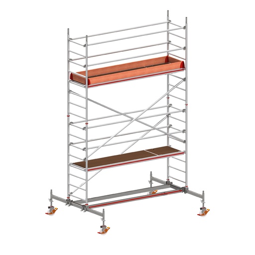 [049828] Andamio móvil con traviesas de apoyo y 1 plataforma de trabajo - Dim.: 3048x2100x4820h mm - Aluminio