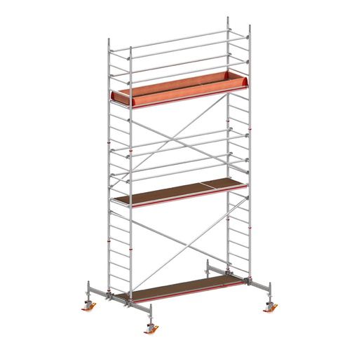 [049829] Andamio móvil con traviesas de apoyo y 1 plataforma de trabajo - Dim.: 3048x2100x5820h mm - Aluminio