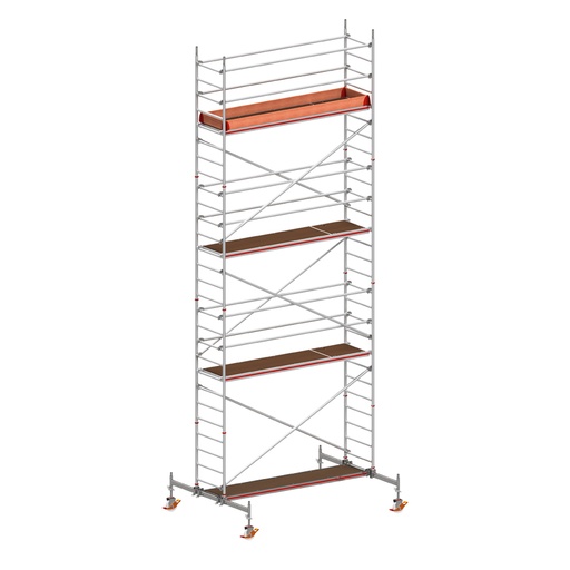 [049831] Andamio móvil con traviesas de apoyo y 1 plataforma de trabajo - Dim.: 3048x2100x7820h mm - Aluminio