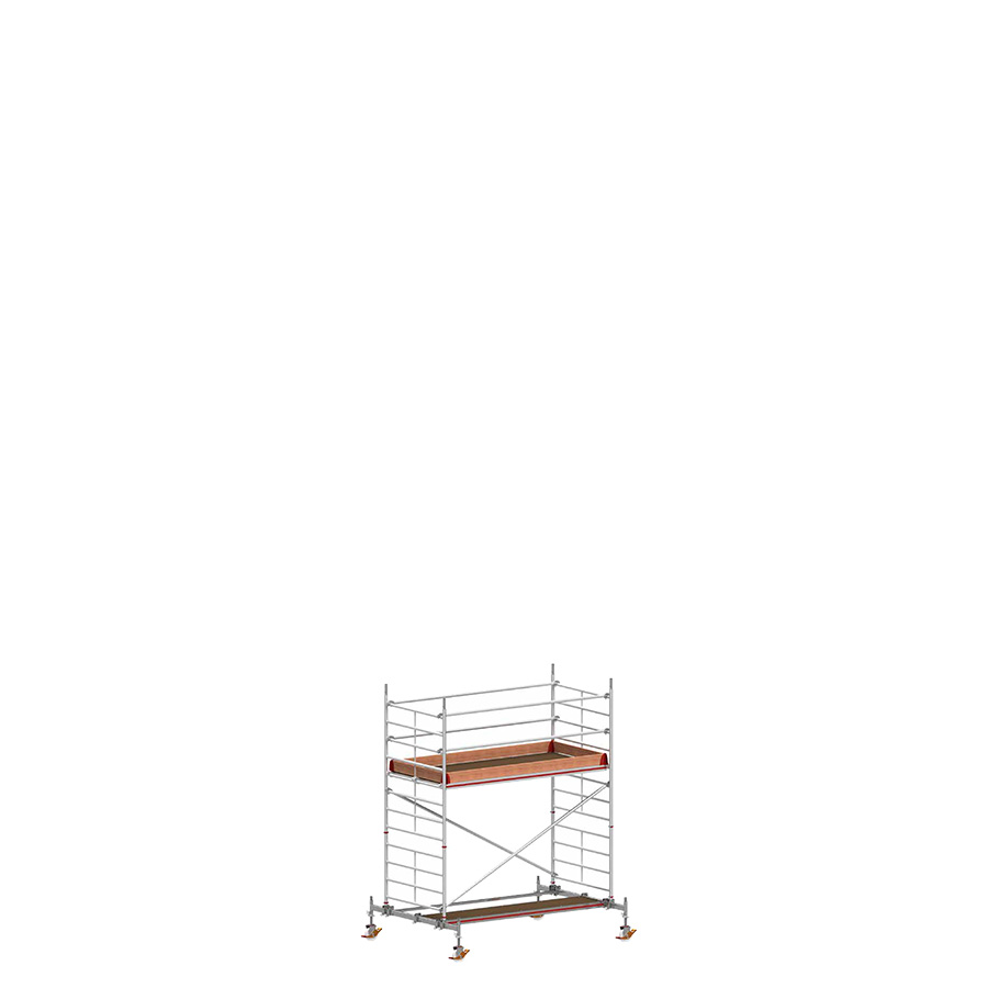[049837] Andamio móvil con traviesas de apoyo y 1 plataforma de trabajo - Dim.: 3048x2100x3820h mm - Aluminio