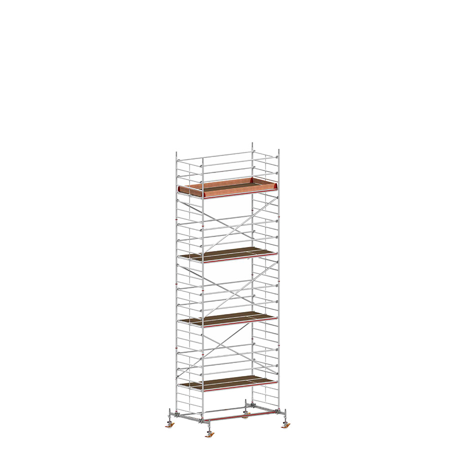 [049842] Andamio móvil con traviesas de apoyo y 4 plataformas de trabajo - Dim.: 3048x2100x8820h mm - Aluminio