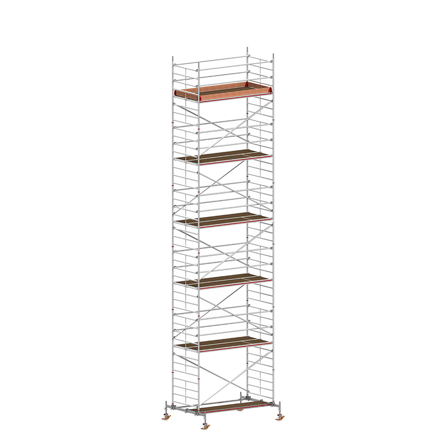 [049845] Andamio móvil con traviesas de apoyo y 5 plataformas de trabajo - Dim.: 3048x2100x11820h mm - Aluminio