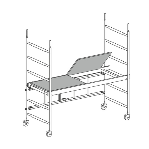 [049865] Andamio de aluminio de seguridad sin estabilizadores y con 1 plataforma - Dim.: 1580x720x1830h mm - Aluminio