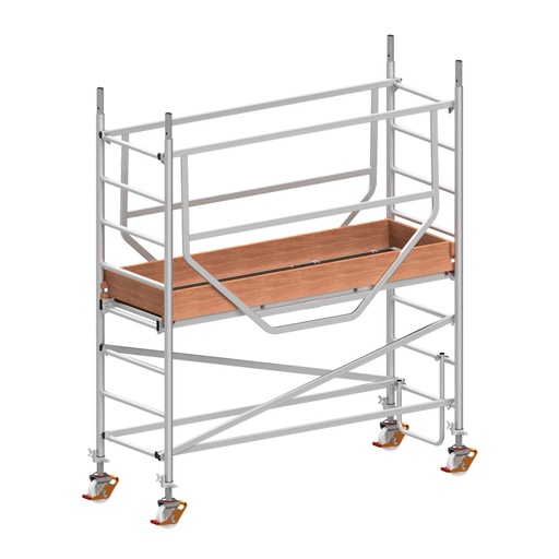 [049895] Andamio de aluminio de seguridad sin estabilizadores y con 1 plataforma - Dim.: 2165x705x2490h mm - Aluminio