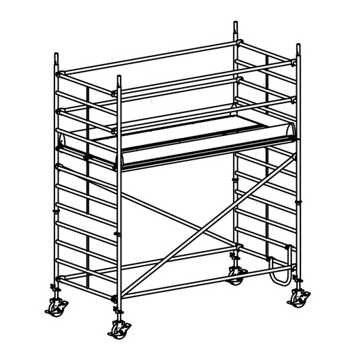 [049945] Andamio móvil modular con 1 plataforma - Dim.: 3048x1398x3640h mm - Aluminio