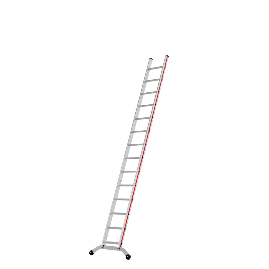 [049994] Escalera apoyable manual de un tramo para uso intensivo con 14 escalones - Dim.: 961x3720h mm - Aluminio