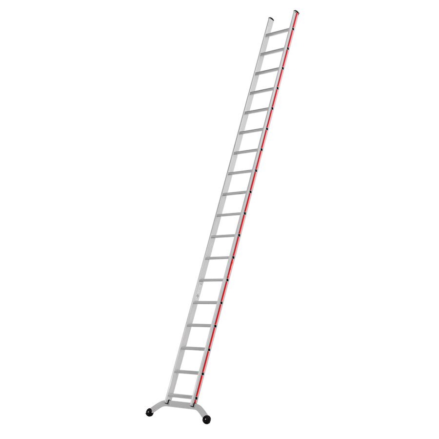 [049997] Escalera apoyable manual de un tramo para uso intensivo con 14 escalones - Dim.: 1040x4720h mm - Aluminio