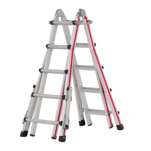 [050089] Escalera manual telescópica para uso experto con 18 peldaños - Dim. plegada: 680x200x1500h mm - Aluminio