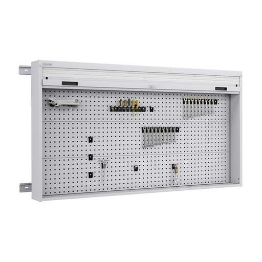 [050113] Armario metálico con persiana y paneles interiores perforados para herramientas - Dim.: 1937x210x1114h mm - Gris ral 7035