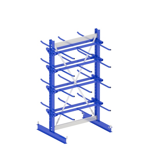 [050317] Estantería inicial tipo cantilever para bobinas con 24 ménsulas - Dim.: 1115x1100x1980h mm - Azul ral 5010