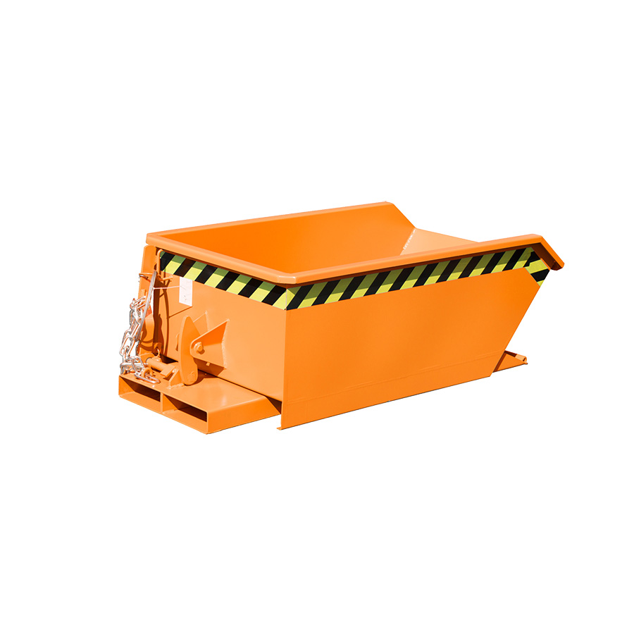 [050455] Contenedor metálico autobasculante superbajo de 0,23 m³ - Dim.: 1385x680x450h mm - naranja ral 2000