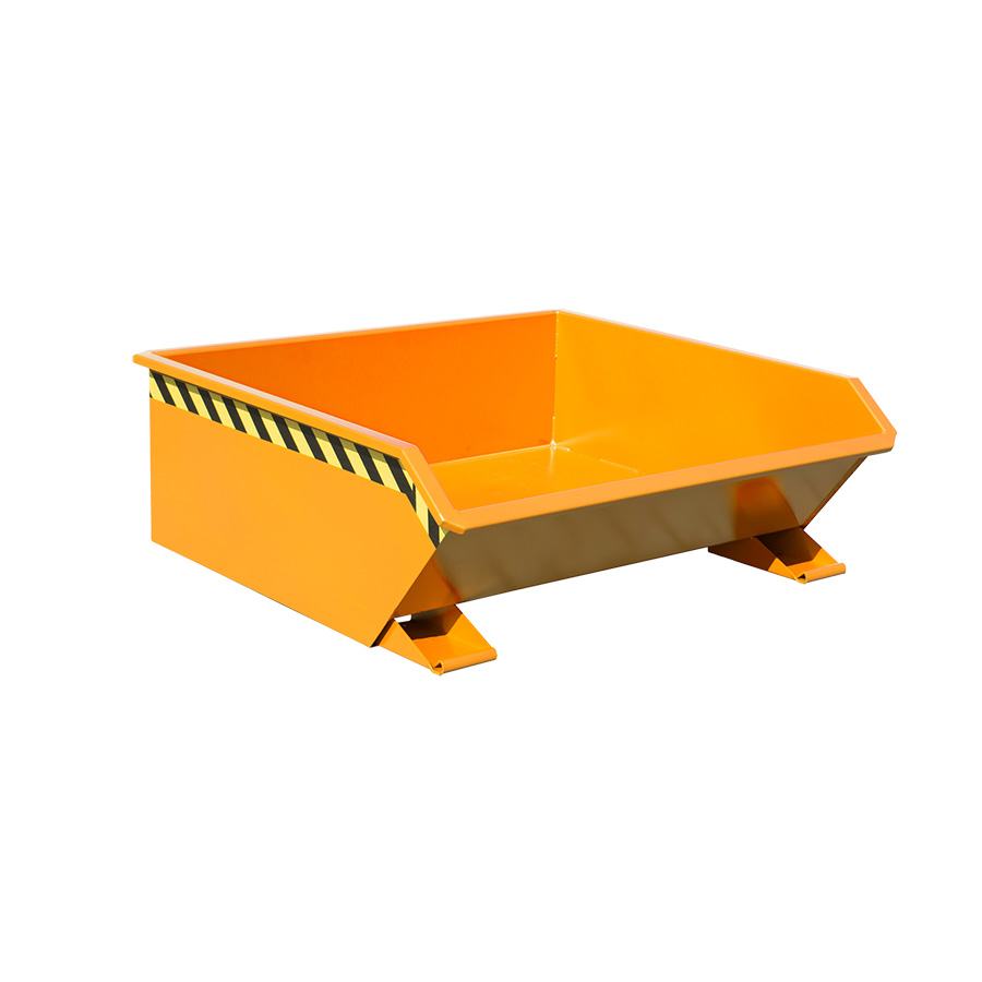 [050461] Contenedor metálico autobasculante superbajo de 0,46 m³ - Dim.: 1385x1280x450h mm - naranja ral 2000