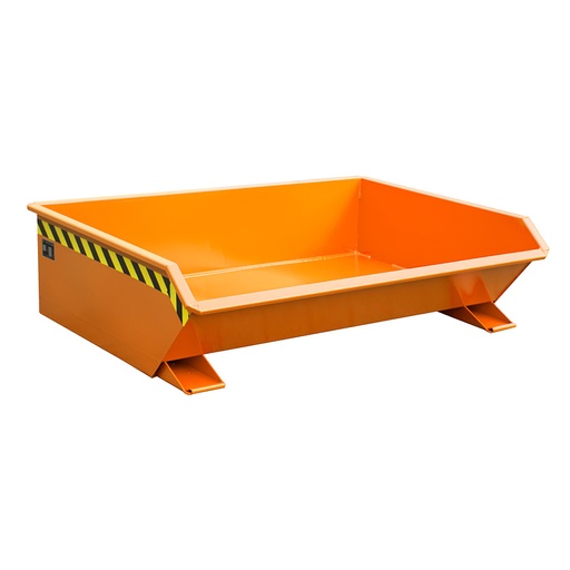 [050464] Contenedor metálico autobasculante superbajo de 0,61 m³ - Dim.: 1385x1680x450h mm - naranja ral 2000