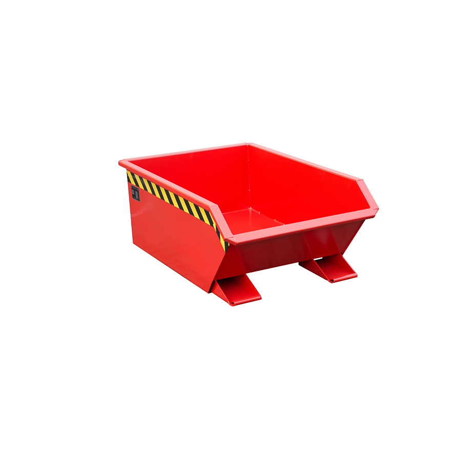 [050493] Contenedor metálico autobasculante superbajo de 0,27 m³ - Dim.: 1385x780x450h mm - rojo ral 3000