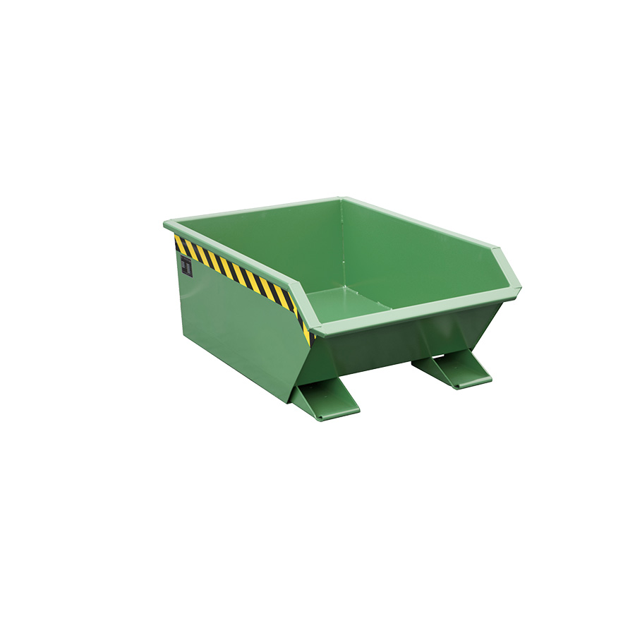 [050495] Contenedor metálico autobasculante superbajo de 0,27 m³ - Dim.: 1385x780x450h mm - verde ral 6011